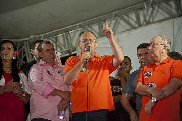 O governador reeleito em comício em Itabaiana. Foto: Cortesia