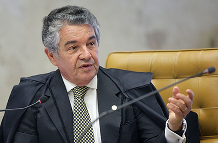 Brasília  - Ministro do STF, Marco Aurélio Mello, durante julgamento da ação que pretende impedir parlamentares que são réus em ações penais ocupem a presidência da Câmara dos Deputados ou do Senado (Nelson Jr./SCO/STF)