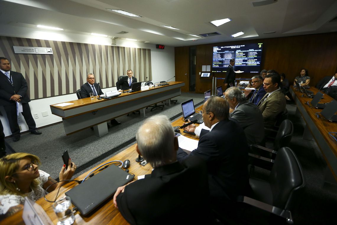 O ministro de Minas e Energia, Bento Albuquerque, participa de audiência pública na Comissão de Meio Ambiente do Senado.