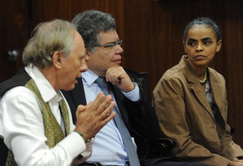Ex-ministros do Meio Ambiente, Carlos Minc, Sarney Filho e Marina Silva / Foto: agência Brasil