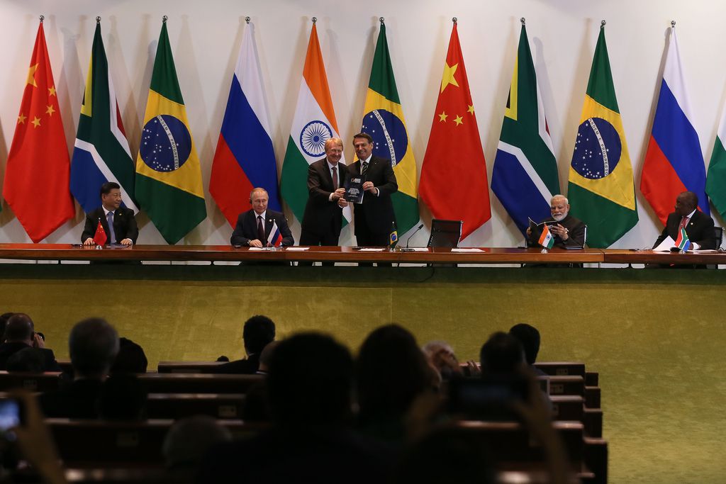 O presidente da republica, Jair Bolsonaro, Diálogo dos Líderes com o Conselho Empresarial do BRICS