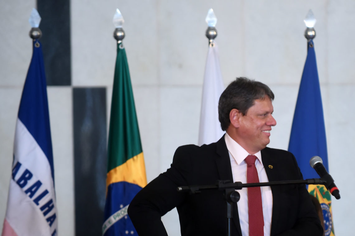 O ministro Tarcísio Gomes na Cerimônia de Lançamento do Edital da BR-381/262/MG/ES. (01/09/2021) - Foto: Ricardo Botelho/MInfra