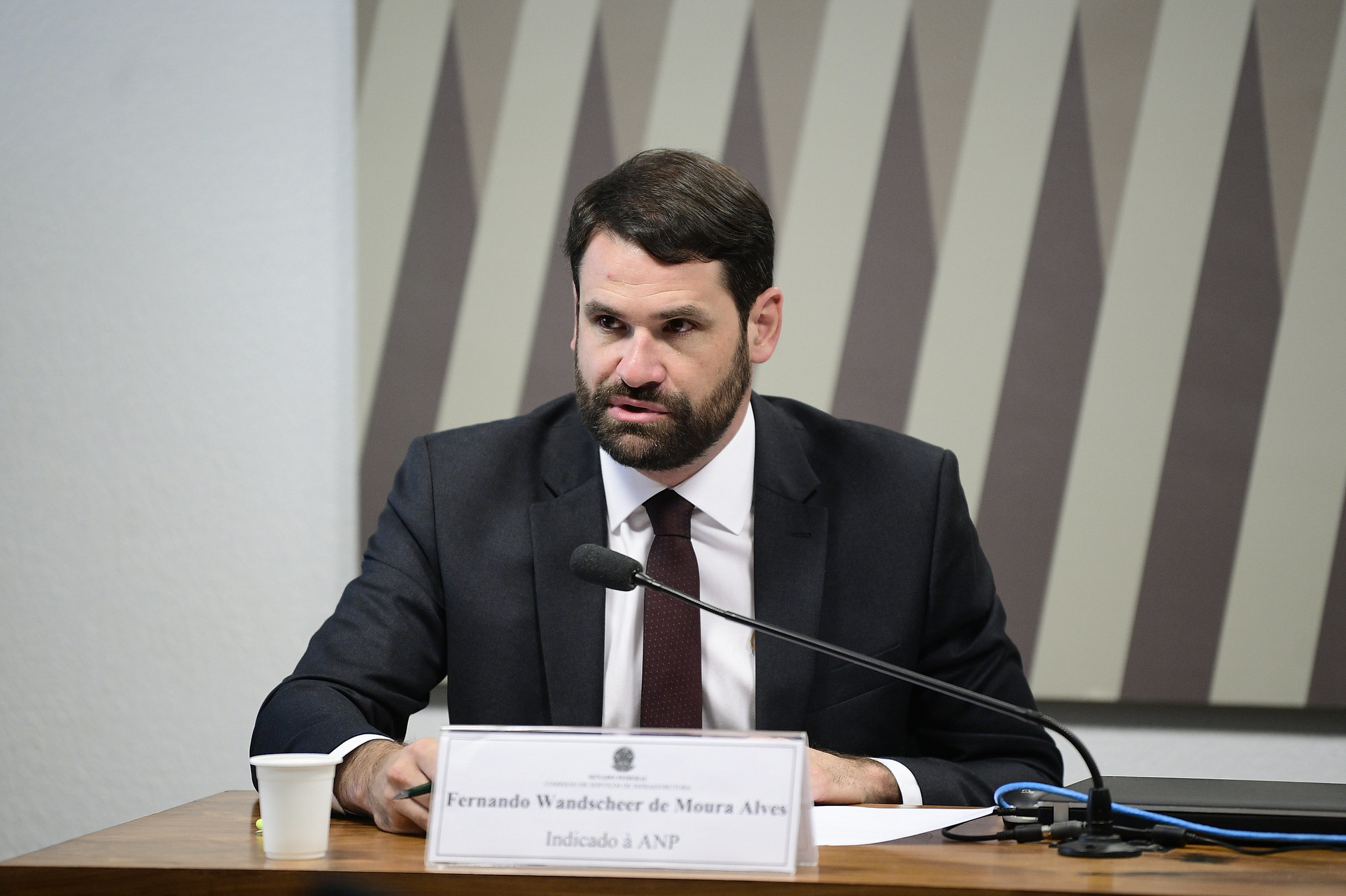 Diretor da ANP, Fernando Moura, apresenta proposta alternativa ao aumento dos estoques obrigatórios de diesel (Foto: Pedro França/Agência Senado)