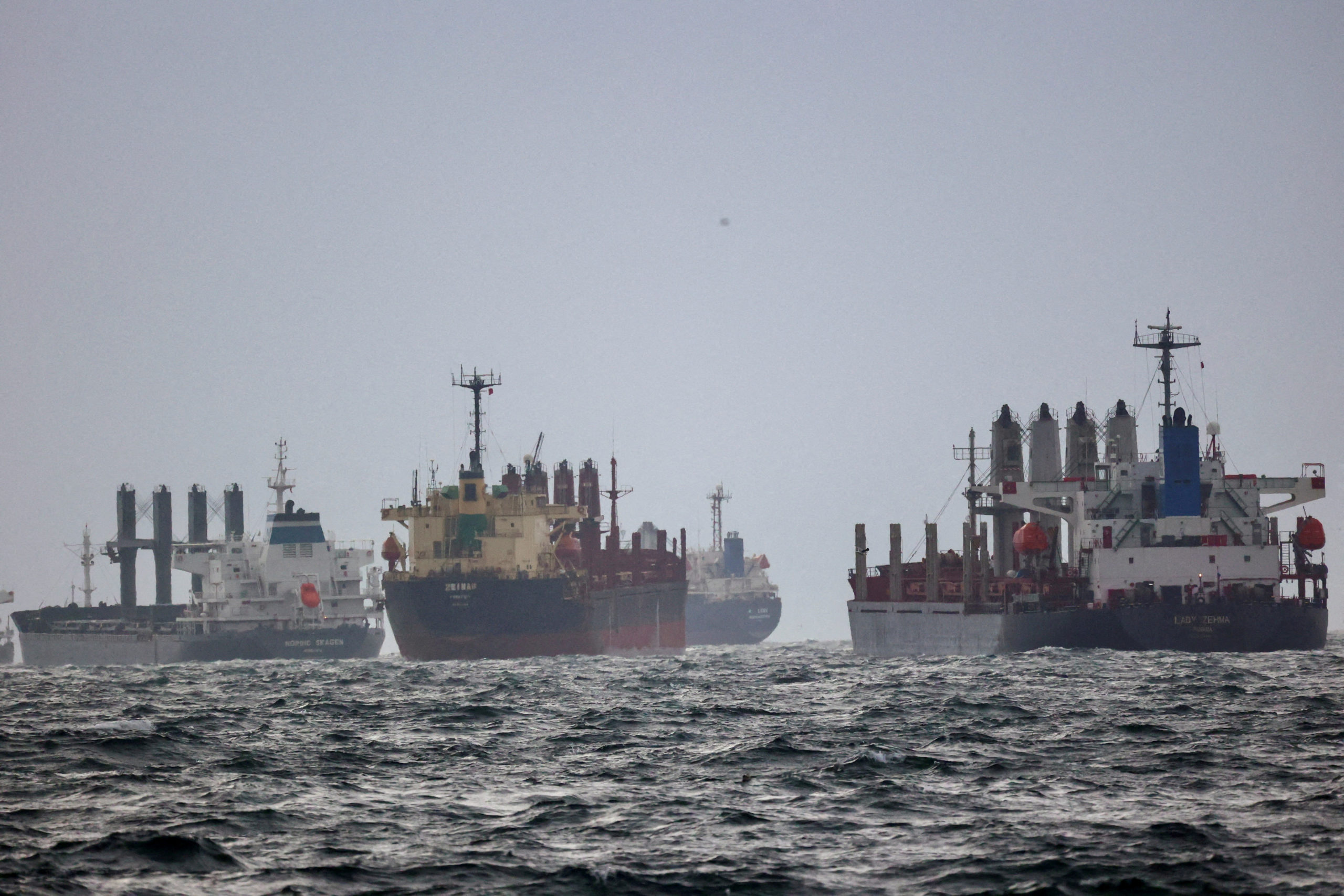 Navios aguardam inspeção sob o Acordo de Grãos do Mar Negro. REUTERS/Yoruk Isik//File Photo