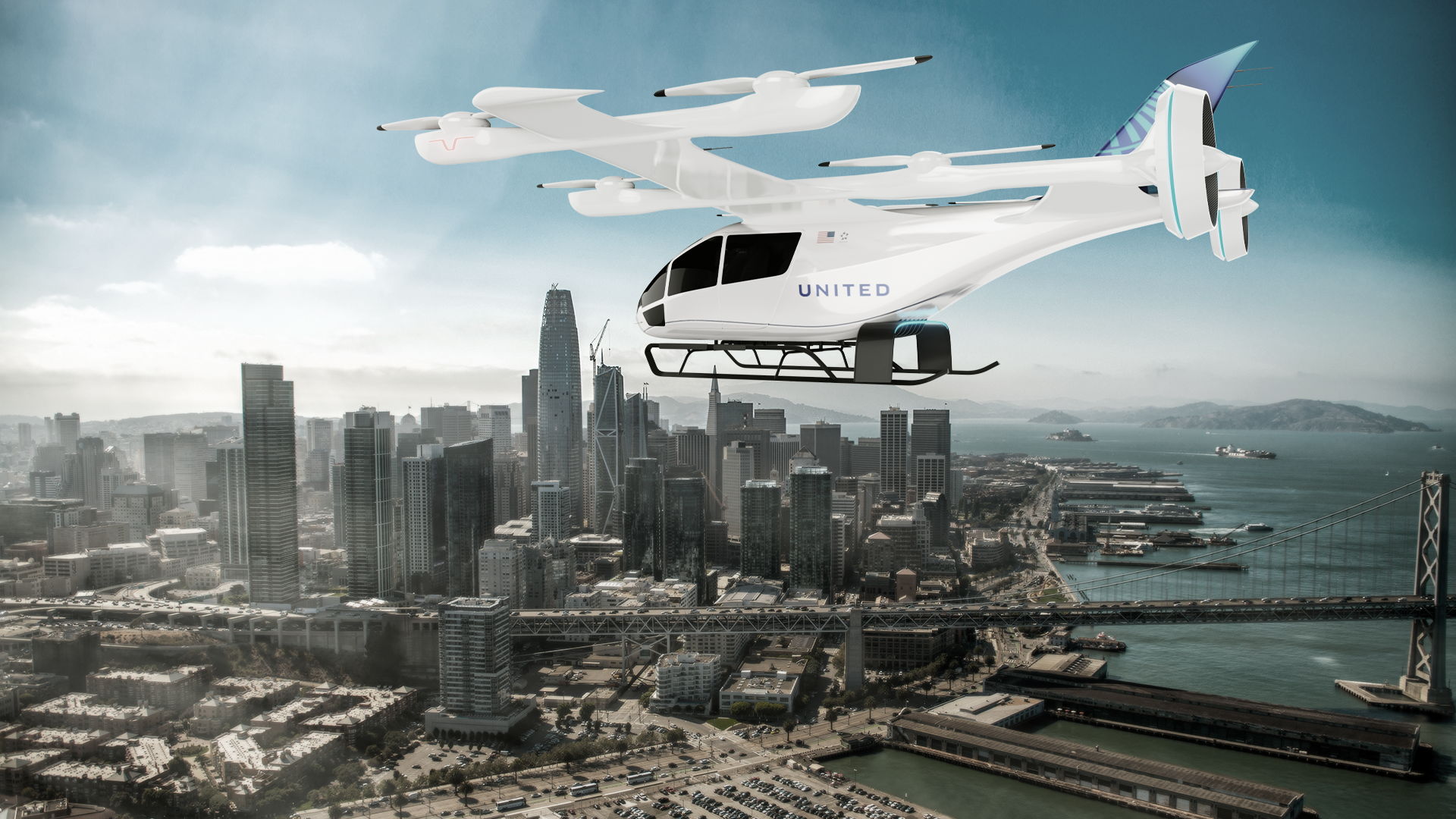 Eve e United fecham parceria para lançar carros voadores em San Francisco, na Califórnia