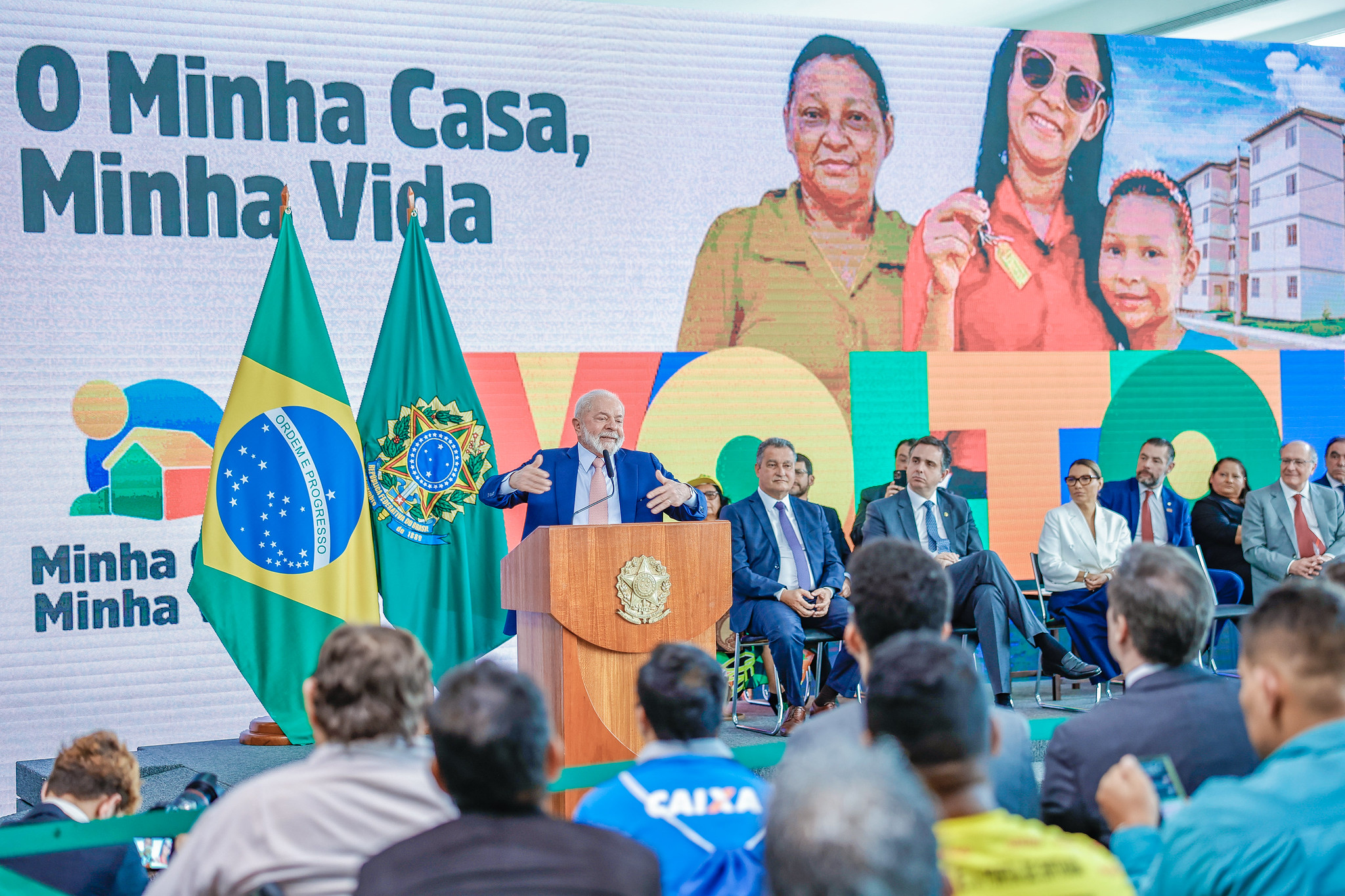 Governo veta parte de política para painéis solares no Minha Casa Minha Vida. Na imagem: Presidente Lula (PT) durante cerimônia de sanção do Novo Minha Casa, Minha Vida, em Brasília em 13/7/23 (Foto: Ricardo Stuckert/PR)
