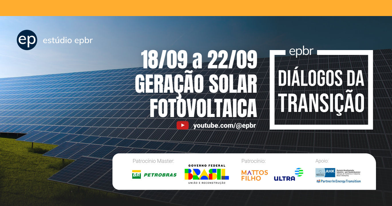 Banner de divulgação da terceira temporada da série Diálogos da Transição 2023, que vai discutir energia solar fotovoltaica a partir do dia 18 de setembro