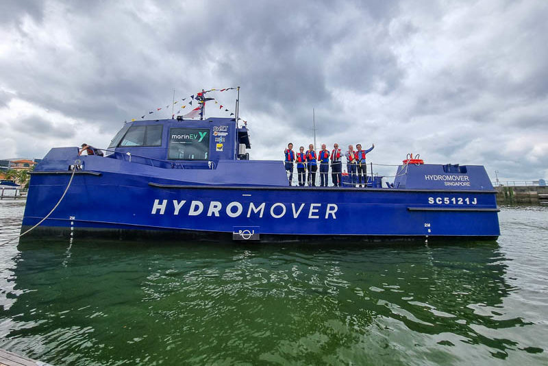 YGT lança primeiro navio de carga totalmente elétrico de Singapura, o Hydromover, com 18,5 metros (Foto: Divulgação)