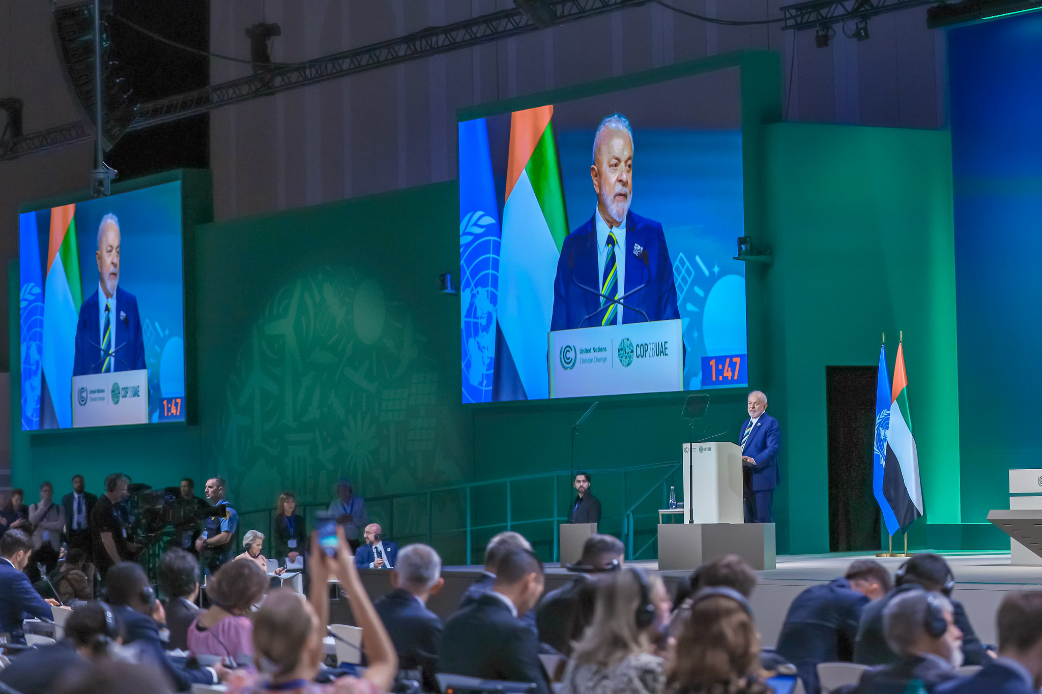 01.12.2023 - Presidente Lula durante sessão de abertura da Presidência da 28ª Conferência das Nações Unidas sobre Mudança do Clima (COP28). Foto: Ricardo Stuckert / PR
