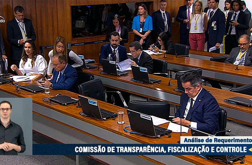 Reunião da Comissão de Transparência, Fiscalização e Controle (CTFC) que aprovou auditoria para avaliar a retenção da distribuição de dividendos extraordinários aos acionistas da Petrobras (Foto: Reprodução)